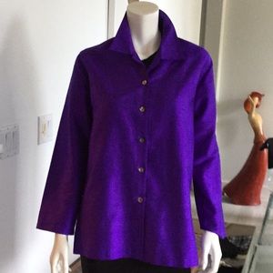 Chico’s purple shantung silk jacket top